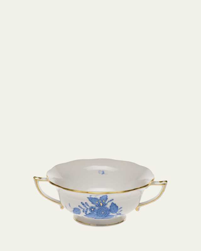Chinese Bouquet Blue Cream Soup Cup